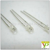 Factory wholesale 3mm flat top through hole water clear light emitting diode flat top led red 3mm